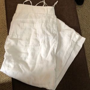 Jones New York White Linen Capris